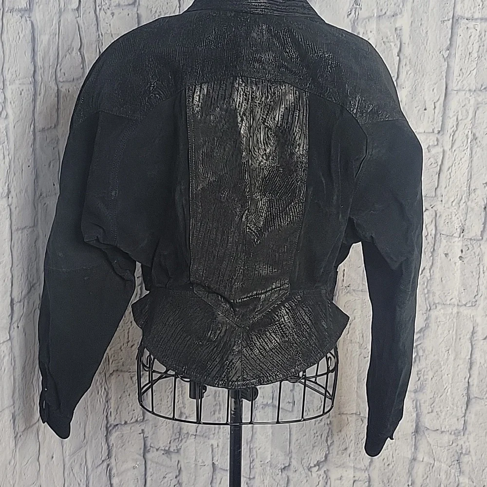 BERMANS Women's‎ Black Leather Moto Jacket Medium
